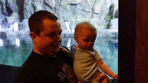 Dad and Corbin checking out the Penguin exibit